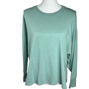 LL Bean‎ Pullover Sweatshirt Crew Neck Womens Sz S Petite Mint Green Aqua Soft